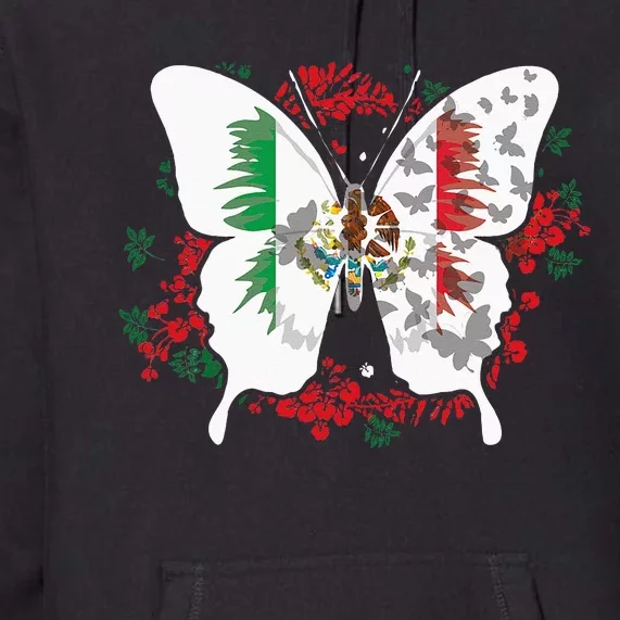 Mexican Flag Butterfly Mexicans Premium Hoodie