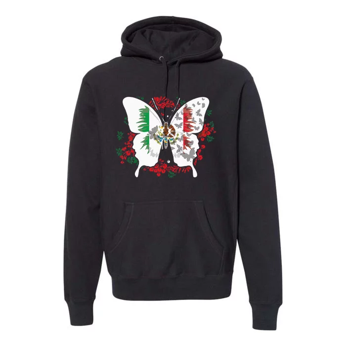 Mexican Flag Butterfly Mexicans Premium Hoodie