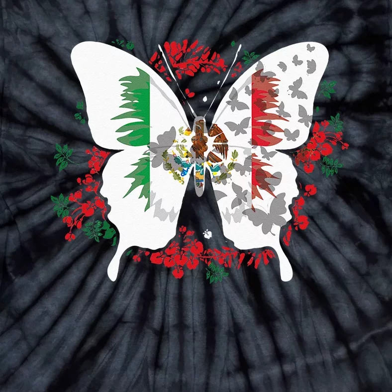 Mexican Flag Butterfly Mexicans Tie-Dye T-Shirt