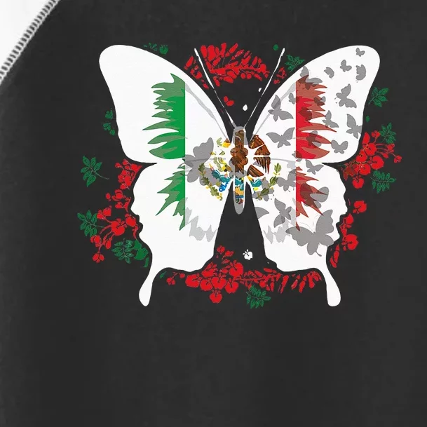 Mexican Flag Butterfly Mexicans Toddler Fine Jersey T-Shirt