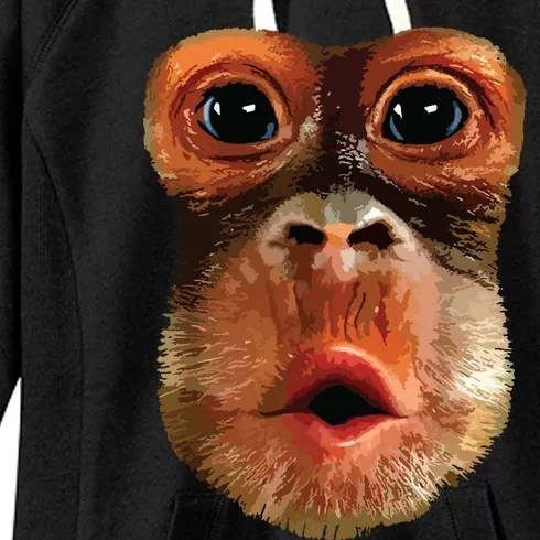 Monkey Face Breath Funny Women Monkey Face Breath Women's Fleece Hoodie