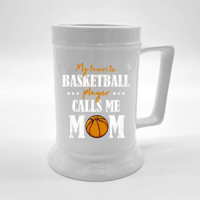 My Favorite Basketball Player Calls Me Mom Mothers Day Gift Front & Back Beer Stein