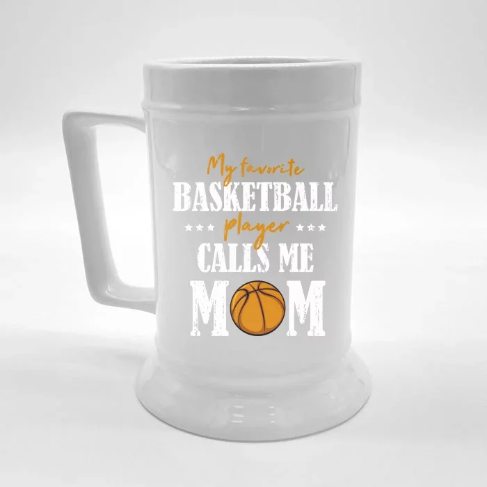 My Favorite Basketball Player Calls Me Mom Mothers Day Gift Front & Back Beer Stein