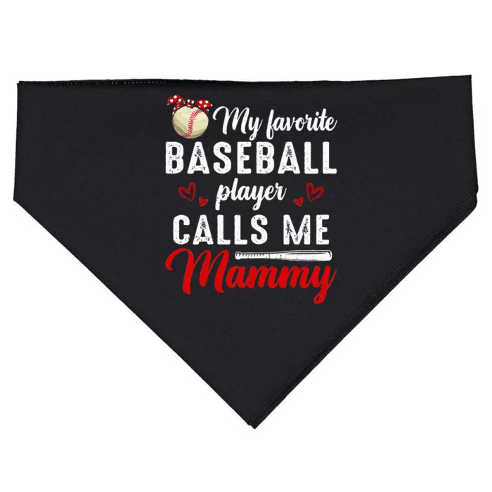 My Favorite Baseball Player Calls Me Mammy Cute Mothers Day USA-Made Doggie Bandana