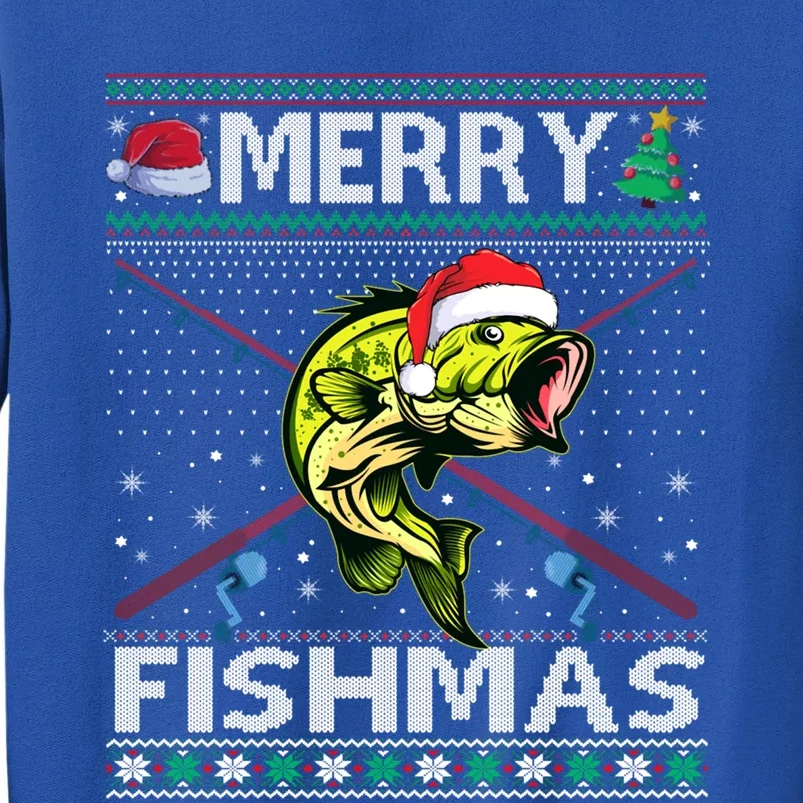 Merry Fishmas Bass Fish Fishing Christmas Ugly Sweater Xmas Funny Gift Sweatshirt