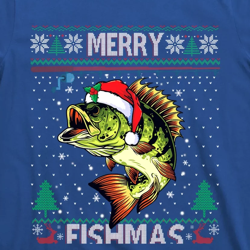 Merry Fishmas Bass Fish Fishing Christmas Ugly Sweater Xmas Gift T-Shirt