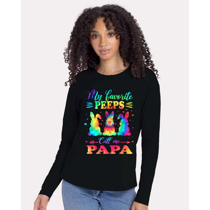 My Favorite Bunnies Call Me Papa Easter Tie Dye Gift Womens Cotton Relaxed Long Sleeve T-Shirt