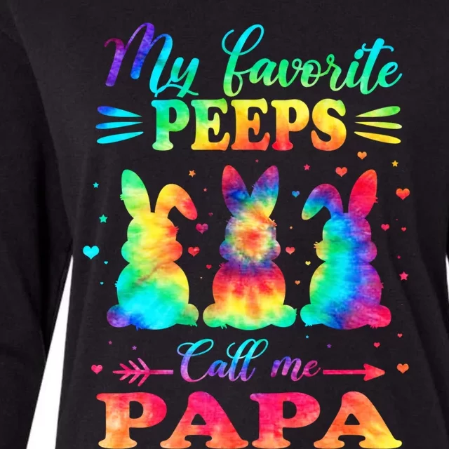 My Favorite Bunnies Call Me Papa Easter Tie Dye Gift Womens Cotton Relaxed Long Sleeve T-Shirt