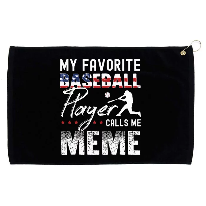 My Favorite Baseball Player Calls Me Meme American Flag Grommeted Golf Towel