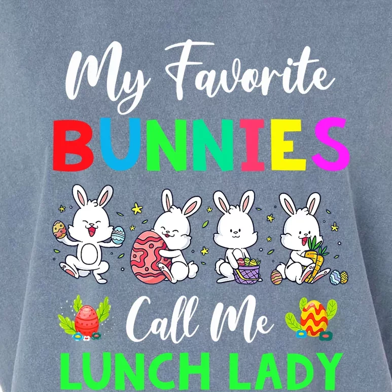 My Favorite Bunnies Call Me Lunch Lady Funny Easter Day Garment-Dyed Women's Muscle Tee