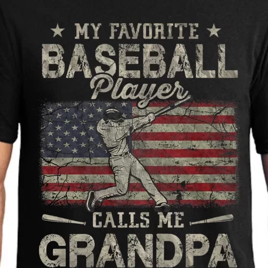 My Favorite Baseball Player Calls Me Grandpa FatherS Day Pajama Set