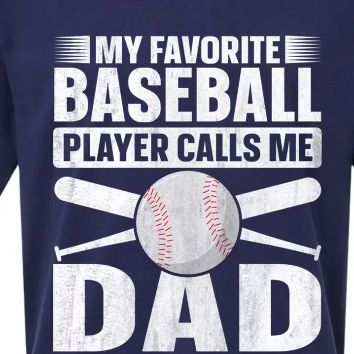 My Favorite Baseball Player Calls Me Dad Baseball Dad Funny Gift Sueded Cloud Jersey T-Shirt