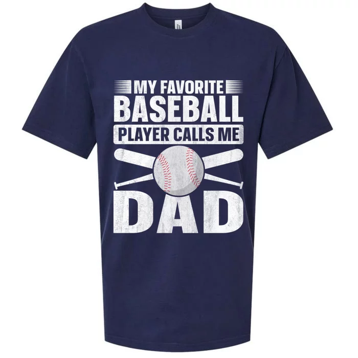 My Favorite Baseball Player Calls Me Dad Baseball Dad Funny Gift Sueded Cloud Jersey T-Shirt