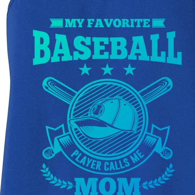 My Favorite Baseball Player Calls Me Mom Gifgift Women's Racerback Tank