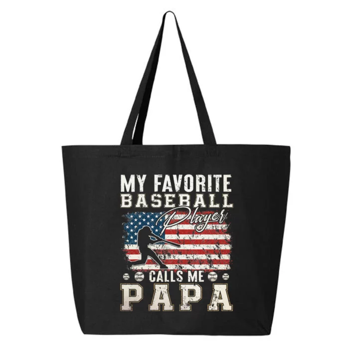 My Favorite Baseball Player Calls Me Papa American Flag 25L Jumbo Tote