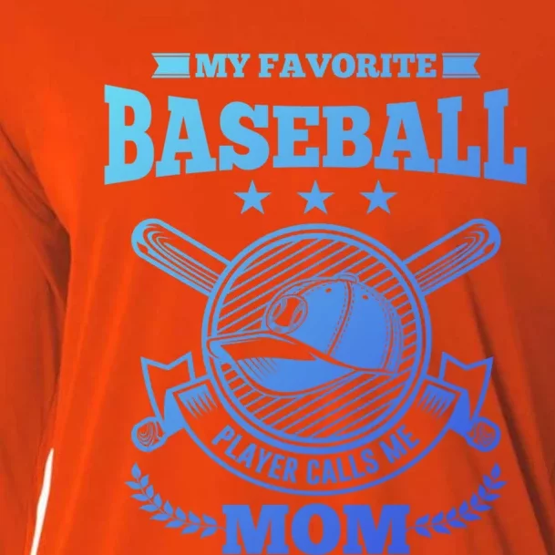 My Favorite Baseball Player Calls Me Mom Gifgift Cooling Performance Long Sleeve Crew