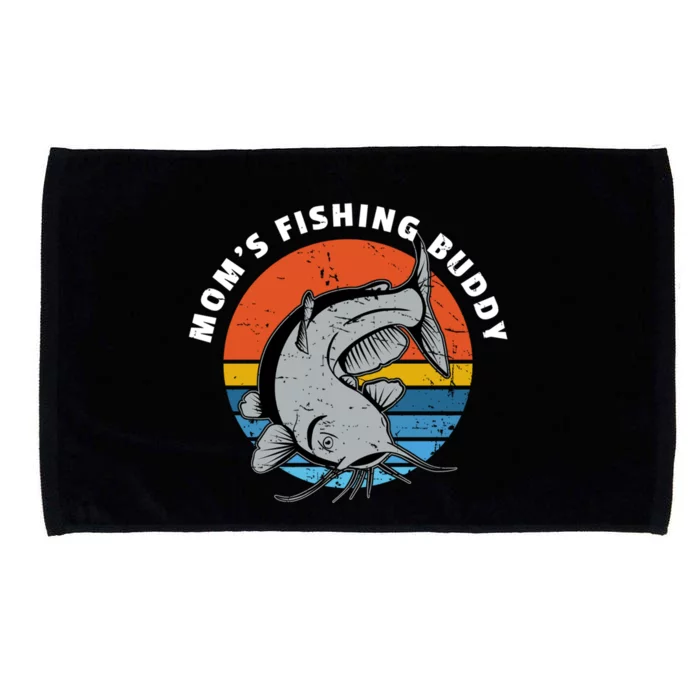 Mom's Fishing Buddy Catfish Graphic Gift Microfiber Hand Towel