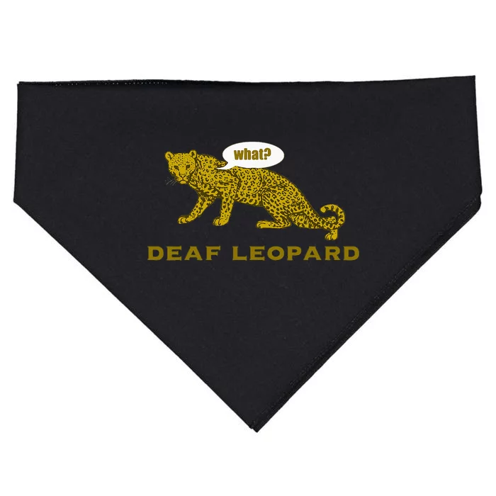 Music Funny Band Pun Deaf Leopard Joke Rock Music Gift USA-Made Doggie Bandana