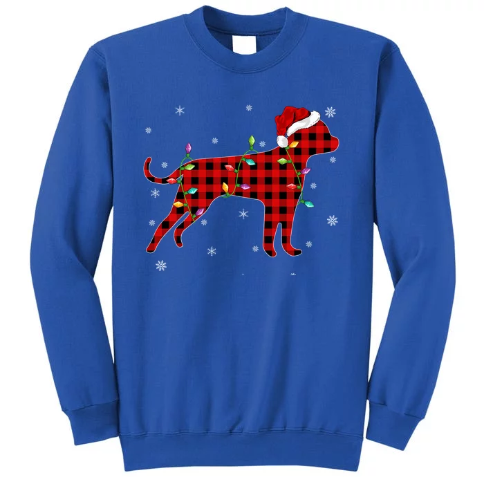 Matching Family Buffalo Plaid American Bulldog Christmas Gift Tall Sweatshirt