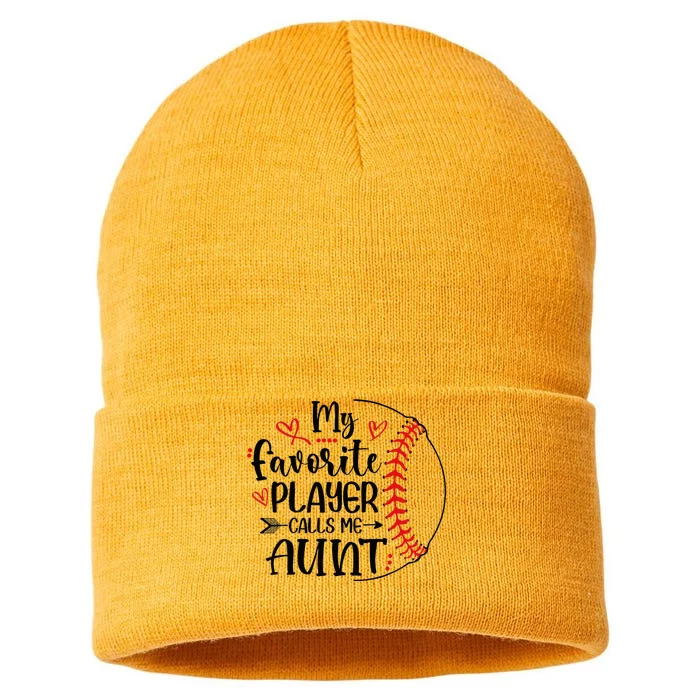 My Favorite Baseball Player Calls Me Aunt Sustainable Knit Beanie