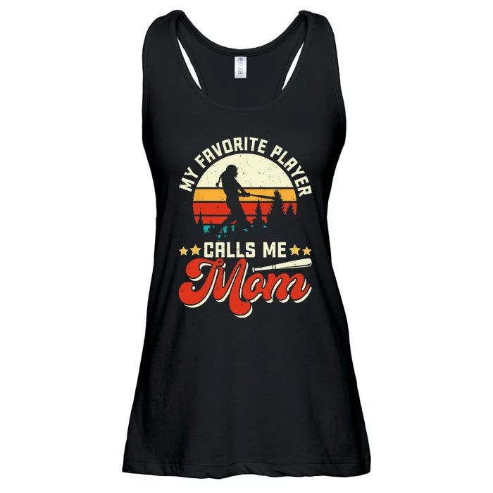 My Favorite Baseball Player Calls Me Mom Mothers Day Ladies Essential Flowy Tank