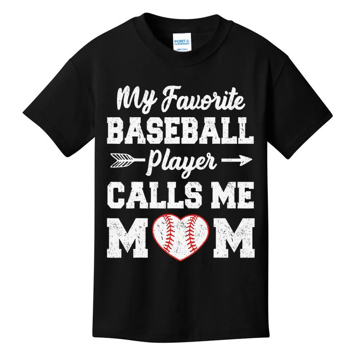 My Favorite Baseball Player Calls Me Mom Mother's Day Kids T-Shirt