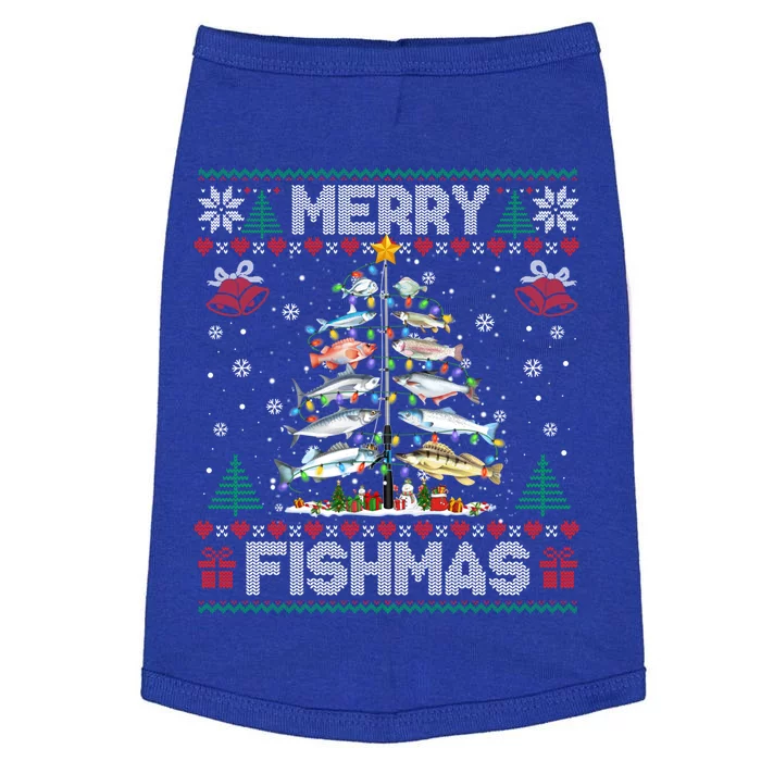 Merry Fishmas Bass Fish Fishing Christmas Ugly Sweater Xmas Gift Doggie Tank