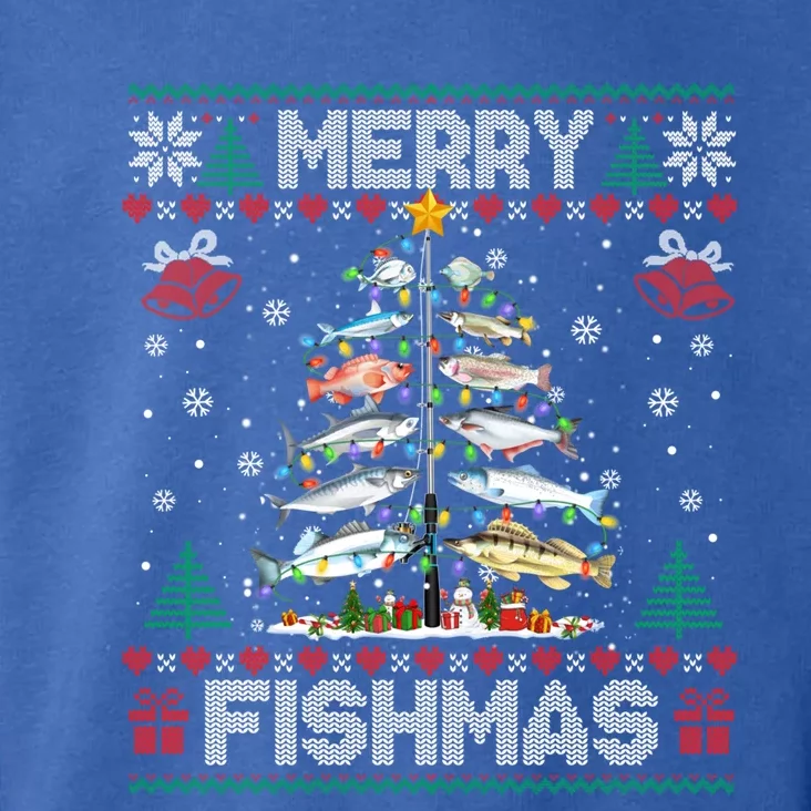 Merry Fishmas Bass Fish Fishing Christmas Ugly Sweater Xmas Gift Toddler Hoodie