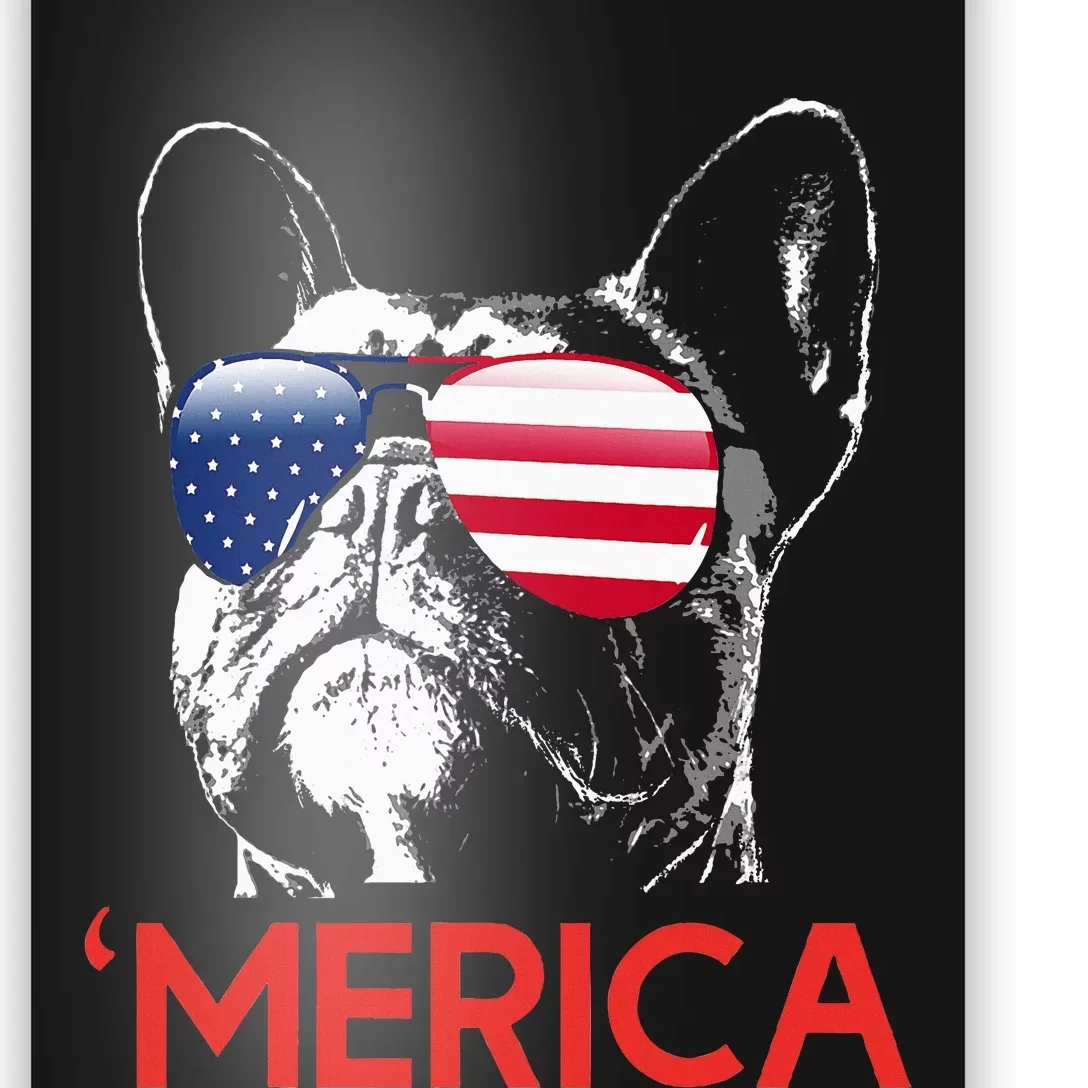 Merica French Bulldog American Flag 4th Of July Frenchie Poster