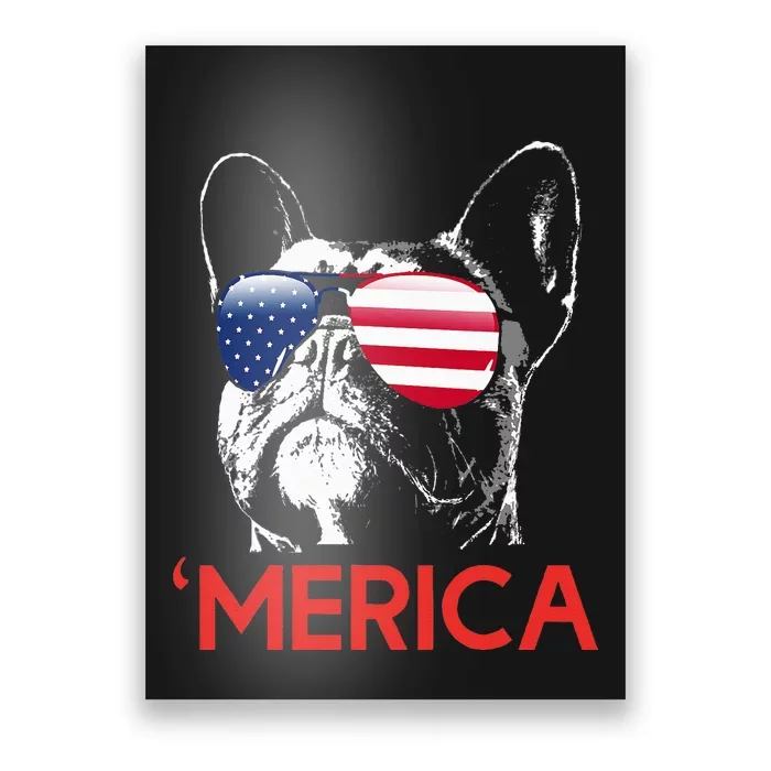 Merica French Bulldog American Flag 4th Of July Frenchie Poster