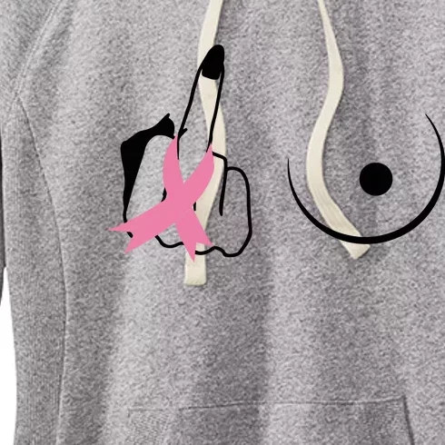 Middle Finger Breast Cancer Support Women's Fleece Hoodie