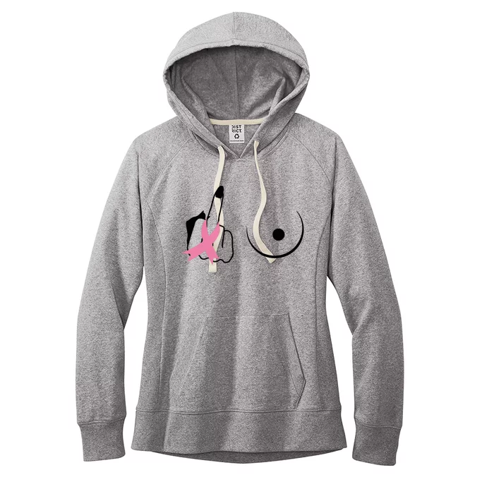 Middle Finger Breast Cancer Support Women's Fleece Hoodie