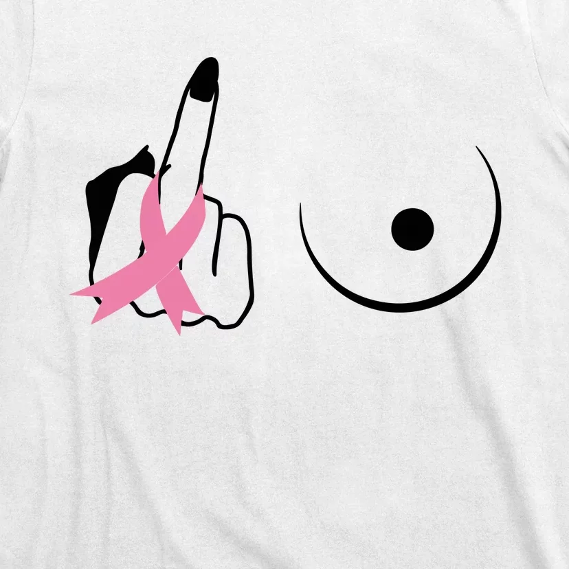 Middle Finger Breast Cancer Support T-Shirt