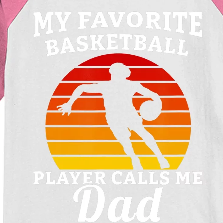 My Favorite Basketball Player Calls Me Dad Basketball Player Kids Colorblock Raglan Jersey