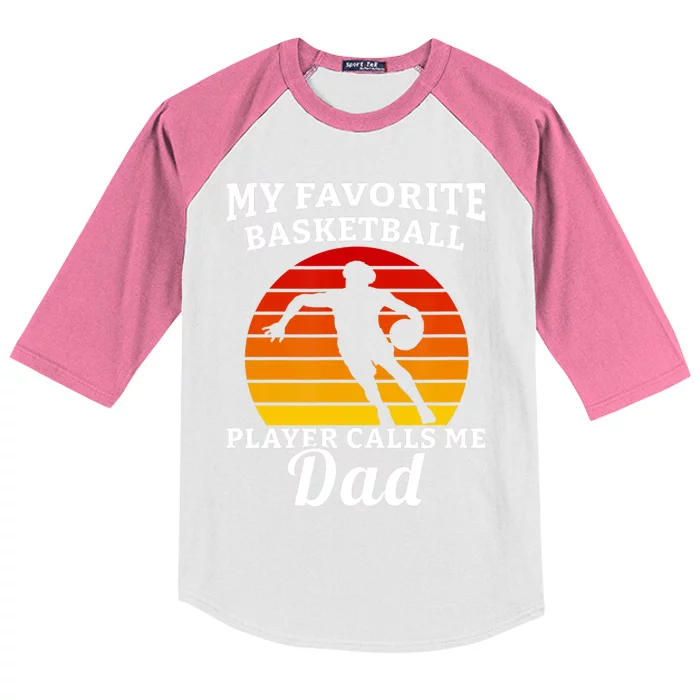 My Favorite Basketball Player Calls Me Dad Basketball Player Kids Colorblock Raglan Jersey