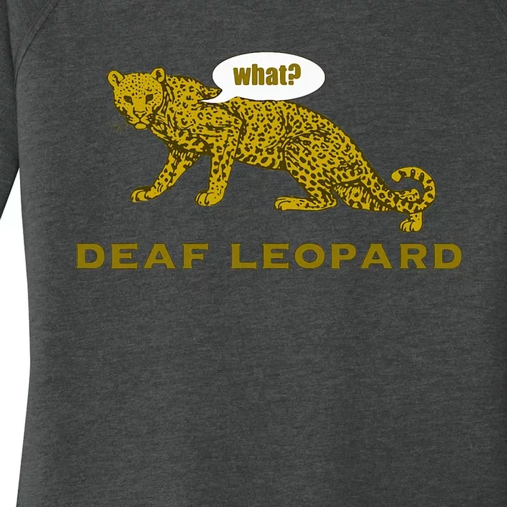 Music Funny Band Pun Deaf Leopard Joke Women's Perfect Tri Tunic Long Sleeve Shirt