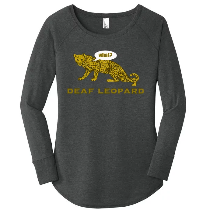 Music Funny Band Pun Deaf Leopard Joke Women's Perfect Tri Tunic Long Sleeve Shirt