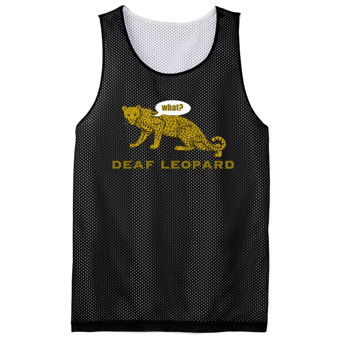 Music Funny Band Pun Deaf Leopard Joke Mesh Reversible Basketball Jersey Tank