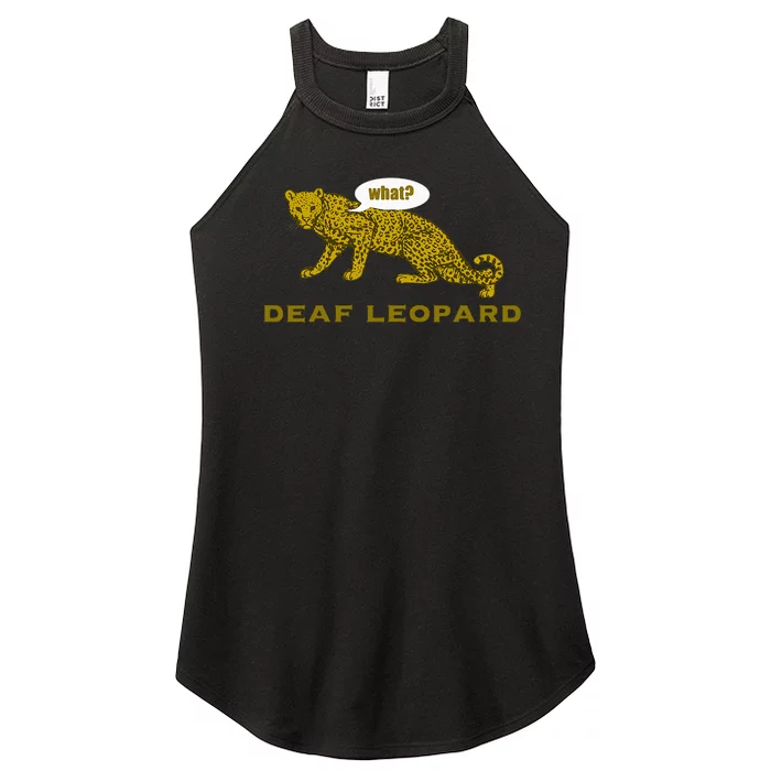 Music Funny Band Pun Deaf Leopard Joke Women’s Perfect Tri Rocker Tank