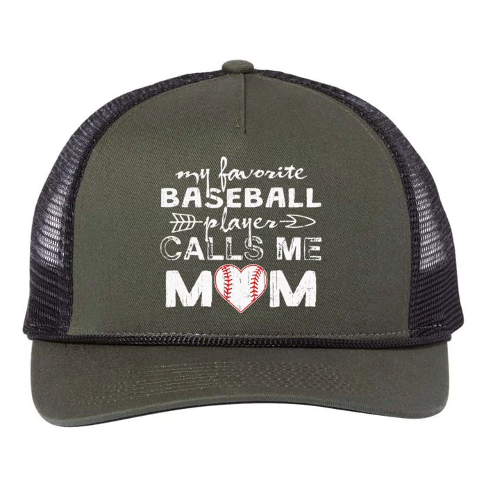 My Favorite Baseball Player Calls Me Mom Mothers Day Retro Rope Trucker Hat Cap