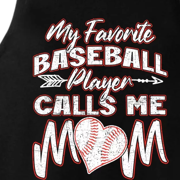 My Favorite Baseball Player Calls Me Mom Pitch Catcher Dad Cute Gift Ladies Tri-Blend Wicking Tank