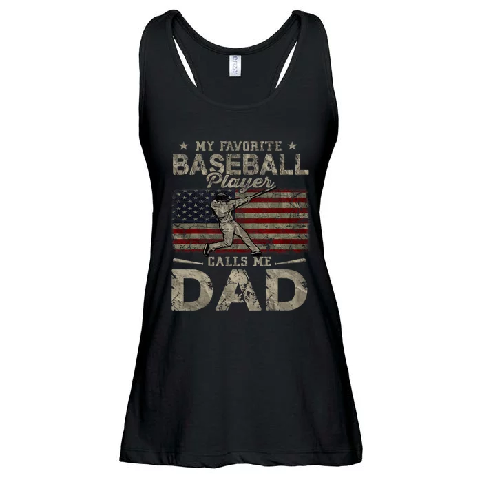 My Favorite Baseball Player Calls Me Dad FatherS Day Ladies Essential Flowy Tank