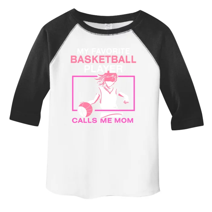 My Favorite Basketball Player Calls Me Mom Match Team Coach Cute Gift Toddler Fine Jersey T-Shirt