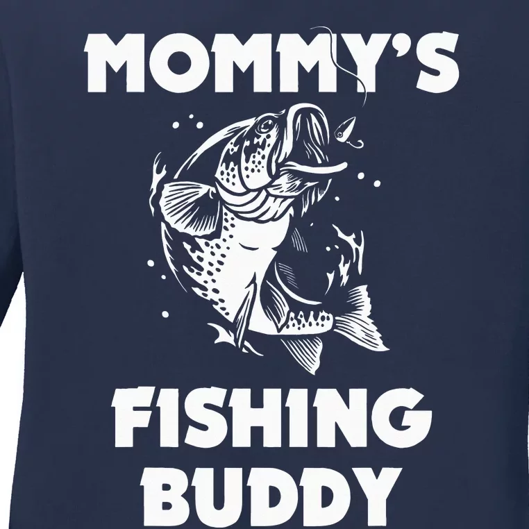 Mommy's Fishing Buddy Fishing Fisherwoman Fisher Ladies Long Sleeve Shirt