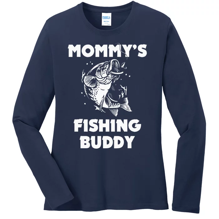 Mommy's Fishing Buddy Fishing Fisherwoman Fisher Ladies Long Sleeve Shirt