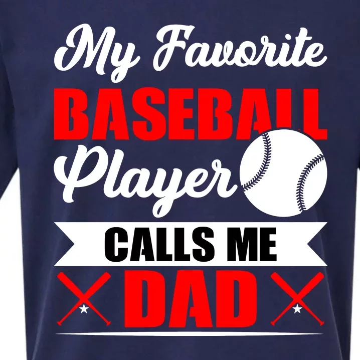 My Favorite Baseball Player Calls Me Dad Funny Baseball Dad Sueded Cloud Jersey T-Shirt