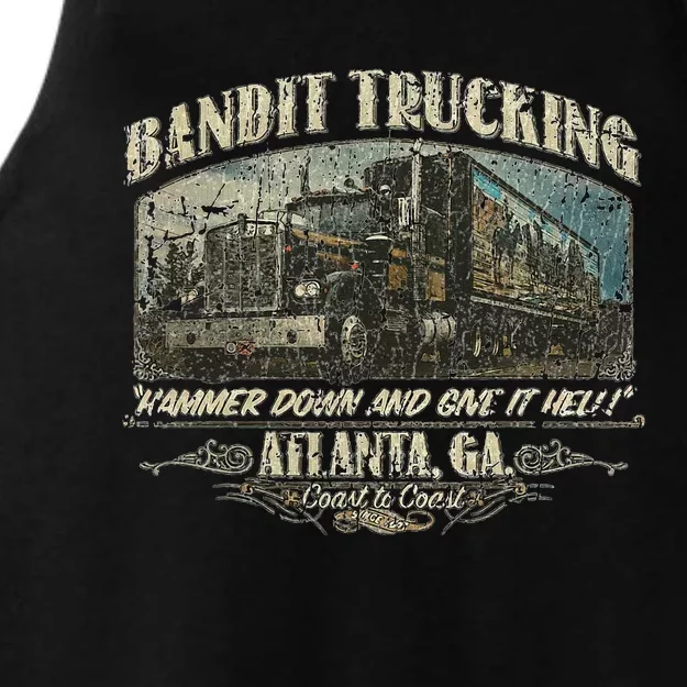 Men Funny Bandit Trucking 1977 Family Distressed Ladies Tri-Blend Wicking Tank