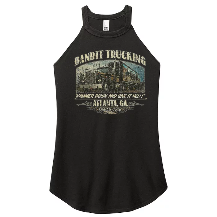 Men Funny Bandit Trucking 1977 Family Distressed Women’s Perfect Tri Rocker Tank