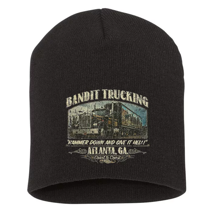 Men Funny Bandit Trucking 1977 Family Distressed Short Acrylic Beanie