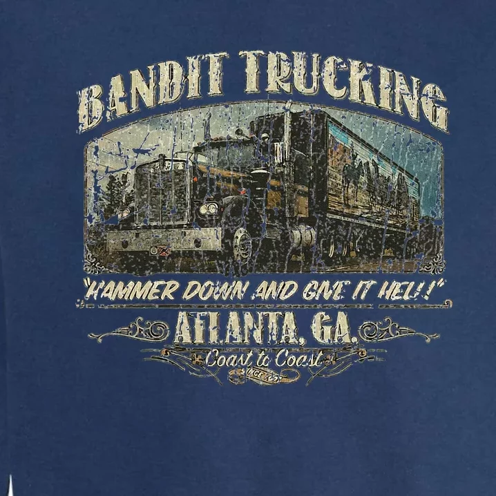 Men Funny Bandit Trucking 1977 Family Distressed Garment-Dyed Sweatshirt